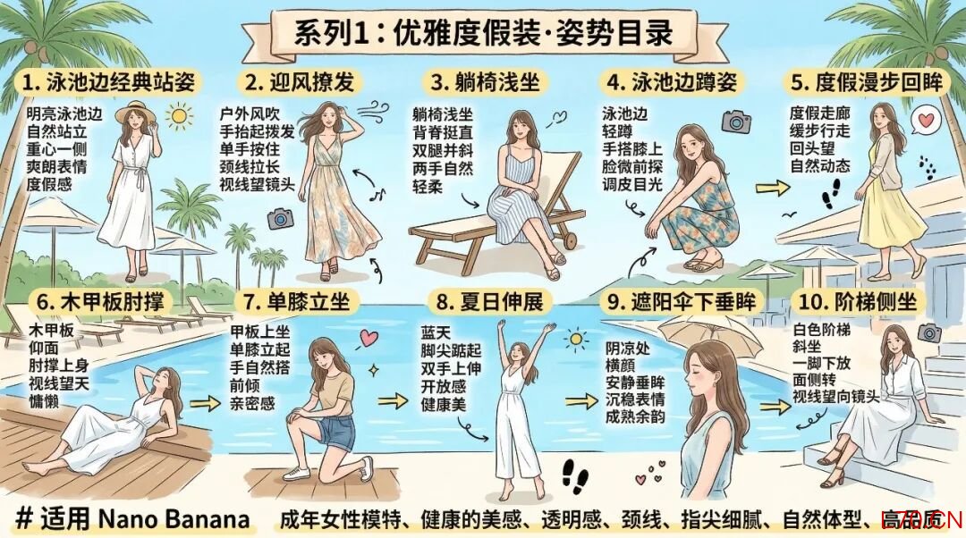 泳装姿势目录