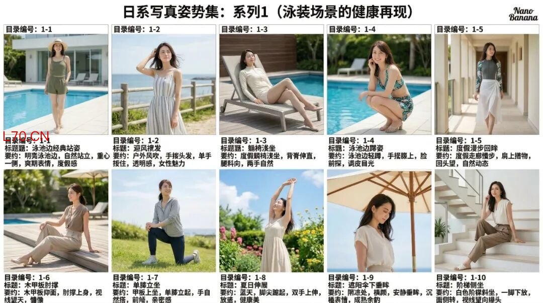 实拍泳装姿势目录