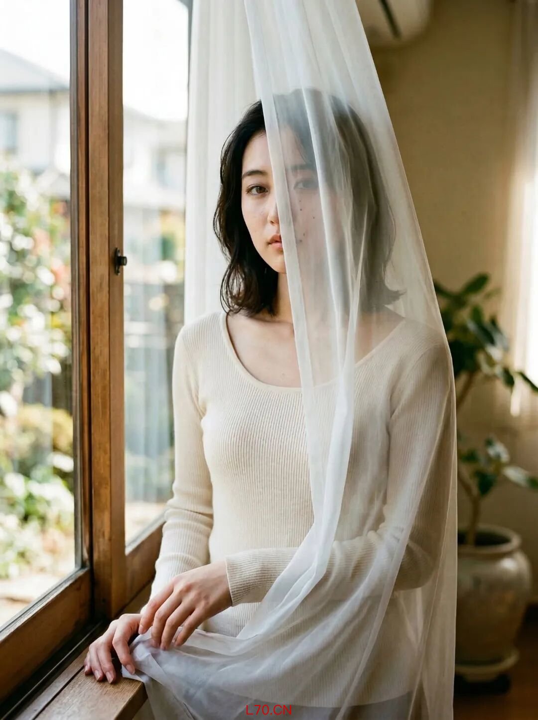 纱帘后的目光