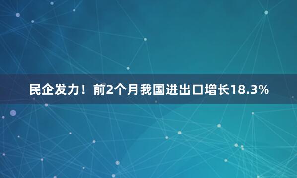 民企发力！前2个月我国进出口增长18.3%
