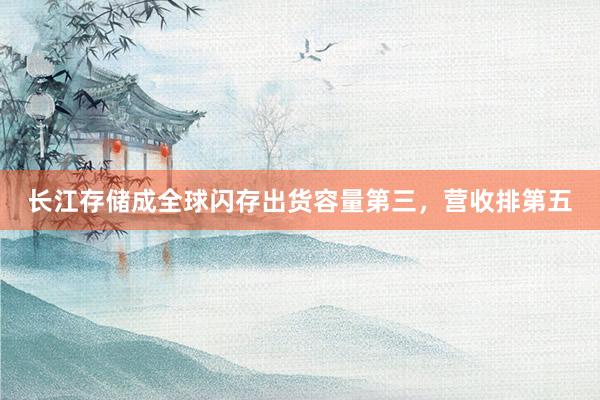 长江存储成全球闪存出货容量第三，营收排第五