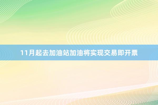 11月起去加油站加油将实现交易即开票