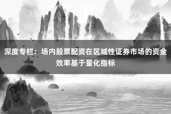 深度专栏：场内股票配资在区域性证券市场的资金效率基于量化指标