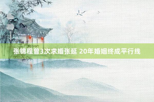 张锦程曾3次求婚张延 20年婚姻终成平行线