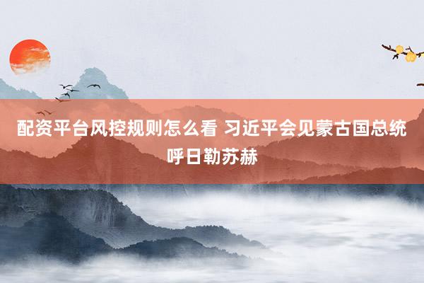配资平台风控规则怎么看 习近平会见蒙古国总统呼日勒苏赫