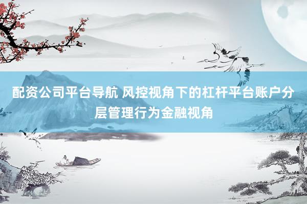 配资公司平台导航 风控视角下的杠杆平台账户分层管理行为金融视角