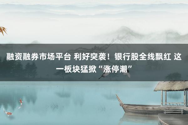 融资融券市场平台 利好突袭！银行股全线飘红 这一板块猛掀“涨停潮”